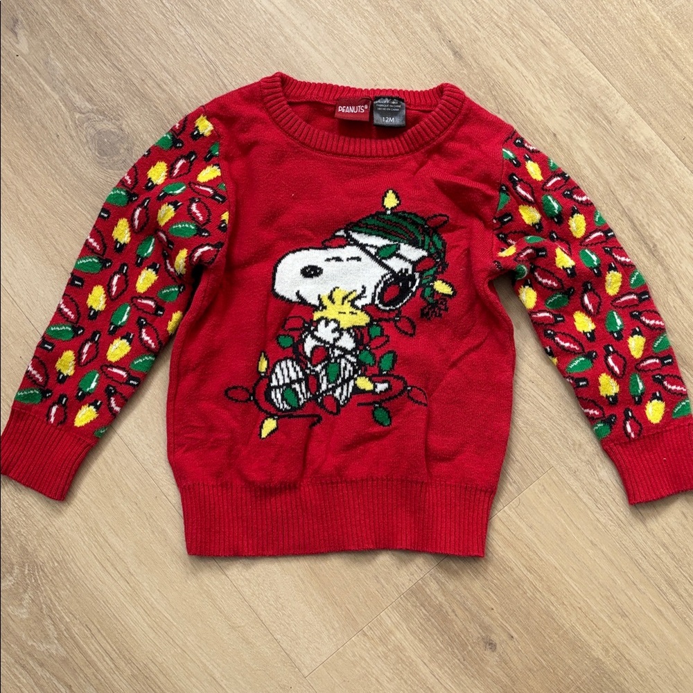 Peanuts‎ Holiday Snoopy and Christmas Light Sweater 12 Months